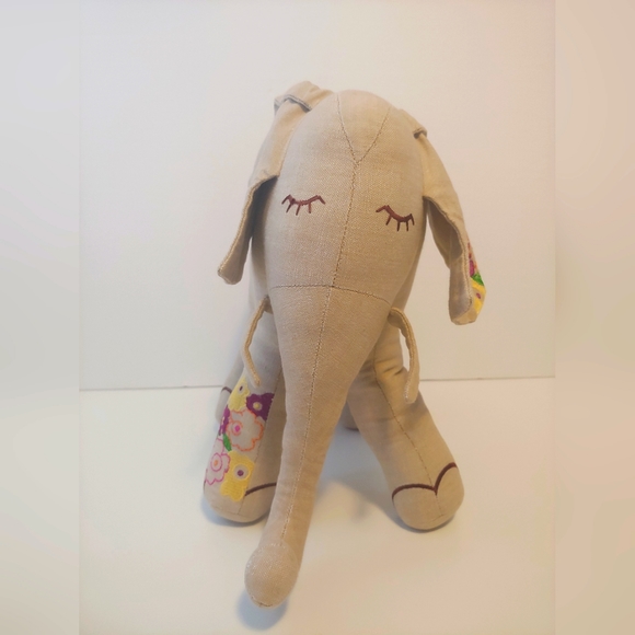 100%Cotton Embroidered Elephant Stuffed Toy - Picture 6 of 9